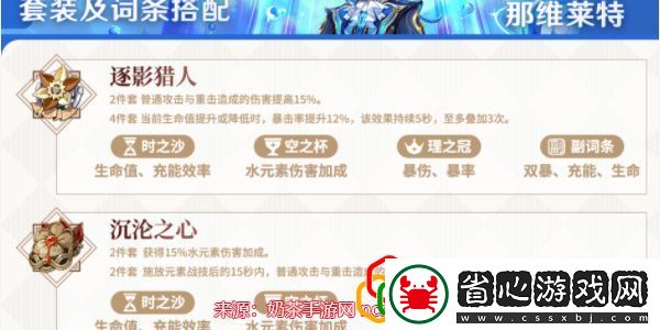 那維萊特常用圣遺物套裝