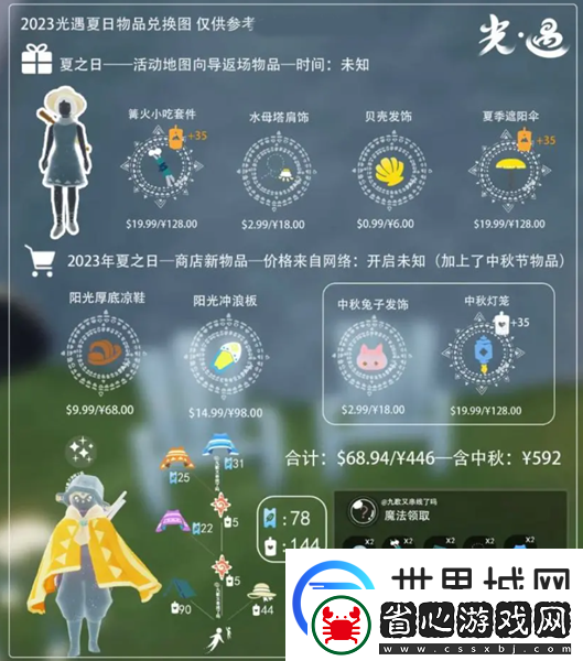 光遇2023夏之日可以兌換什么